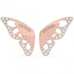Orecchini Oro Rosa Guess Donna Farfalla Swarovski