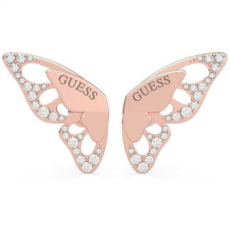 Orecchini Oro Rosa Guess Donna Farfalla Swarovski