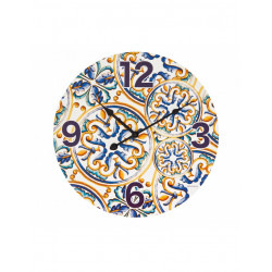 Orologio maiolica legno  Medicea Brandani