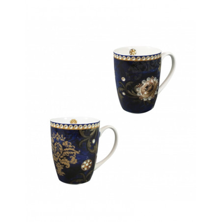 Tazze Mug Brandani Danubio blu set da 2